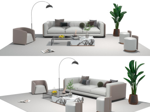 Ledersofagarnitur 19 3D Modell