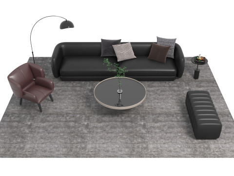 Leather sofa set20 3D Model