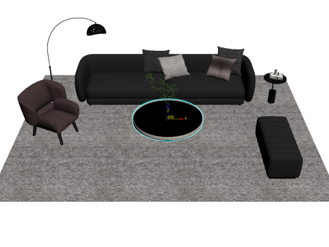 Set divani in pelle20 Modello 3D