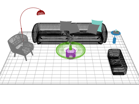 Set divani in pelle20 Modello 3D