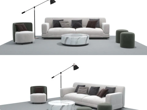 Bankstel van stof 01 3D Model