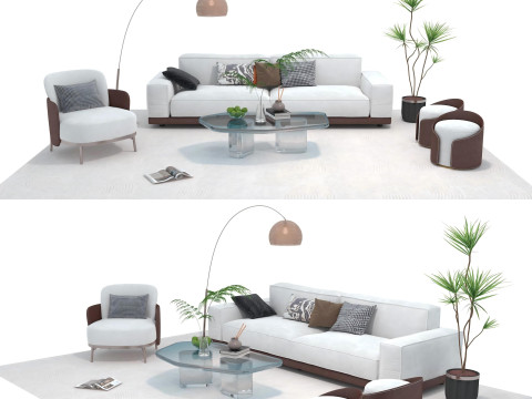 Fabric sofa set 11 3D Model