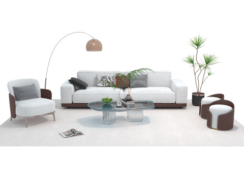 Fabric sofa set 11 3D Model