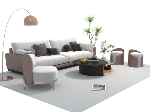 Fabric sofa set 14 3D Model