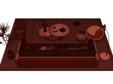 Fabric sofa set 14 3D Model