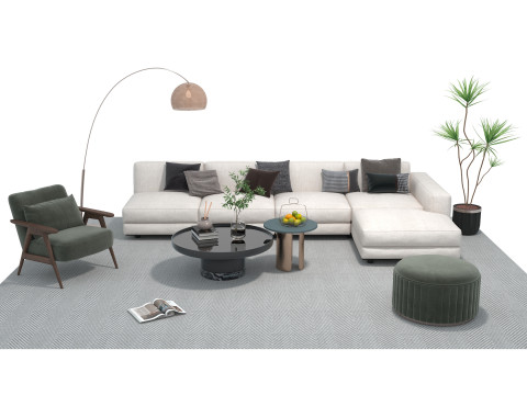 Fabric sofa set 15 3D Model