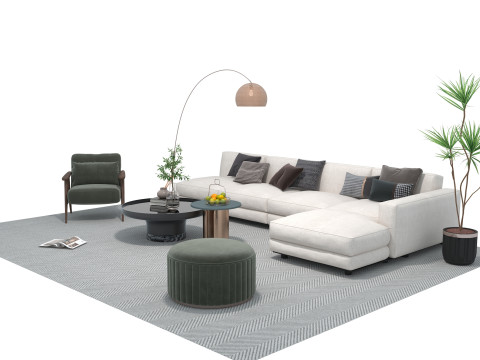 Fabric sofa set 15 3D Model