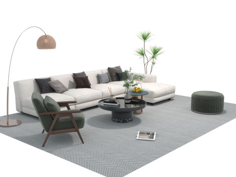 Fabric sofa set 15 3D Model