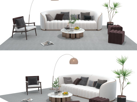 Fabric sofa set 16 3D Model