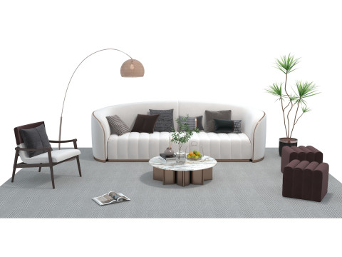 Fabric sofa set 16 3D Model