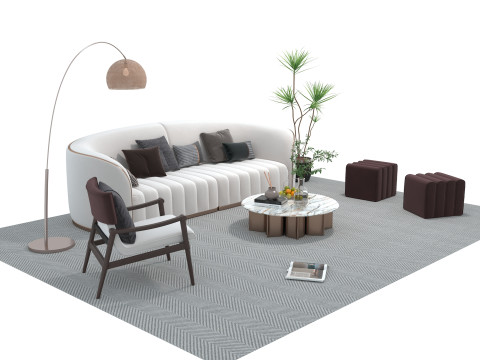 Fabric sofa set 16 3D Model