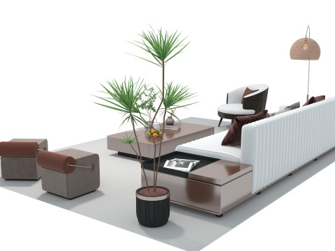 Тканевый диван 17 3D Модель