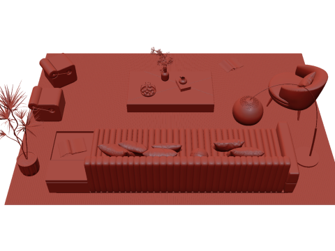 Тканевый диван 17 3D Модель