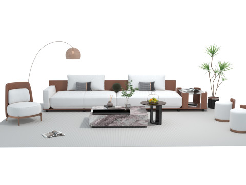 Ensemble canapé en tissu 18 Modèle 3D