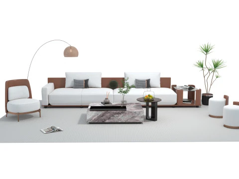 Fabric sofa set 18 3D Model