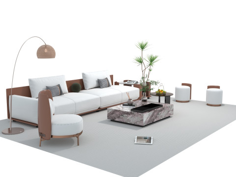 Ensemble canapé en tissu 18 Modèle 3D