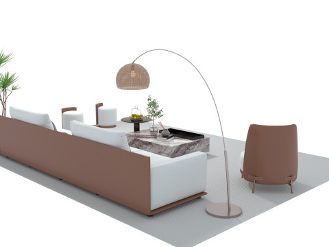 Ensemble canapé en tissu 18 Modèle 3D