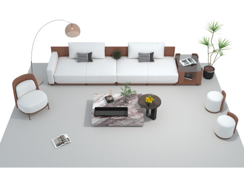 Ensemble canapé en tissu 18 Modèle 3D