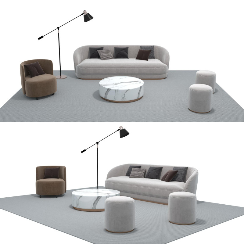 Set divani in tessuto 21 Modello 3D .c4d .max .obj .3ds .fbx .stl .blend 