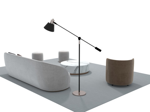 Set divani in tessuto 21 Modello 3D