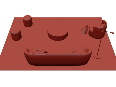 Set divani in tessuto 21 Modello 3D