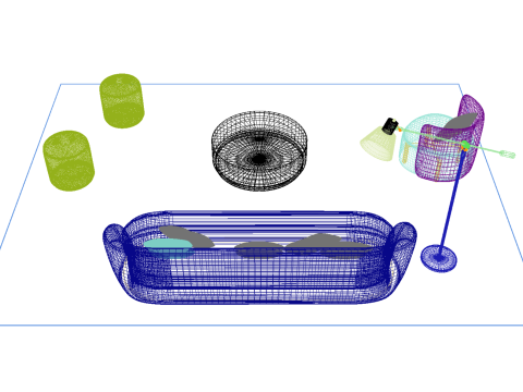 Set divani in tessuto 21 Modello 3D