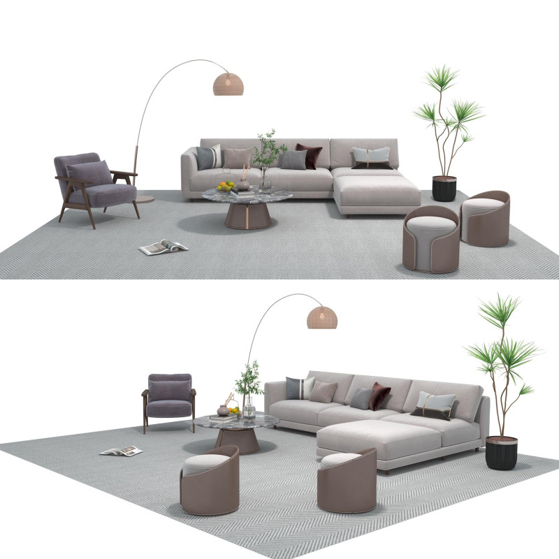 Set divani in tessuto 24 Modello 3D .c4d .max .obj .3ds .fbx .stl .blend 