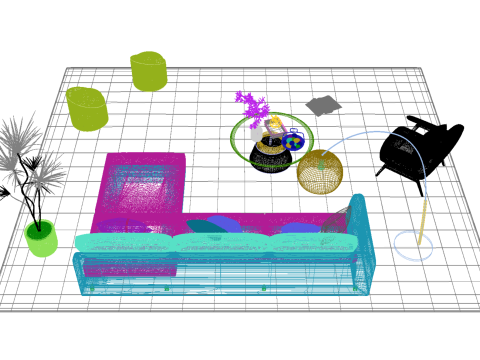 Set divani in tessuto 24 Modello 3D