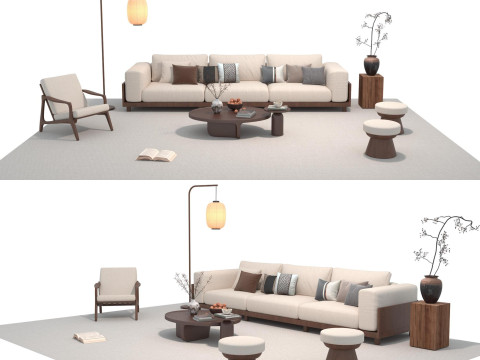 Fabric sofa set 25 3D Model
