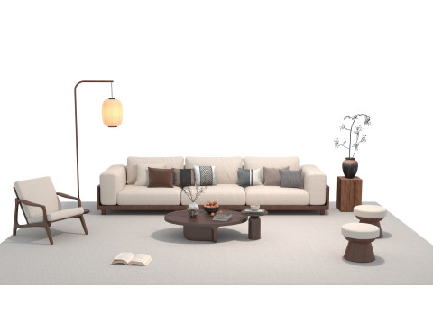 Fabric sofa set 25 3D Model