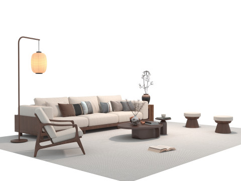 Fabric sofa set 25 3D Model