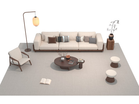 Fabric sofa set 25 3D Model