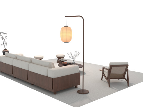 Fabric sofa set 25 3D Model