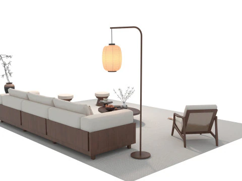 Fabric sofa set 25 3D Model