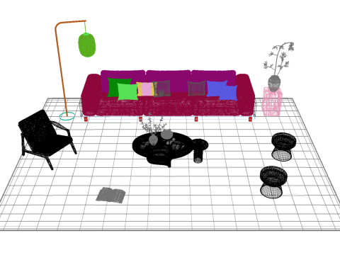 Fabric sofa set 25 3D Model