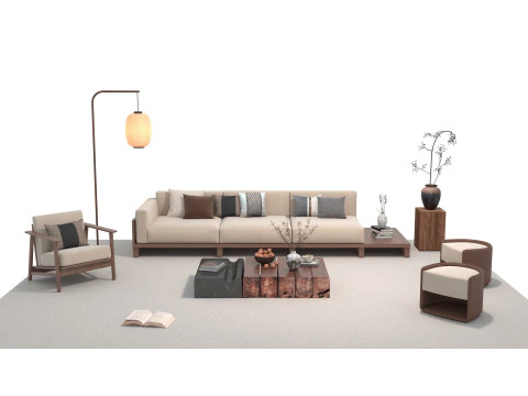 Fabric sofa set 26 3D Model