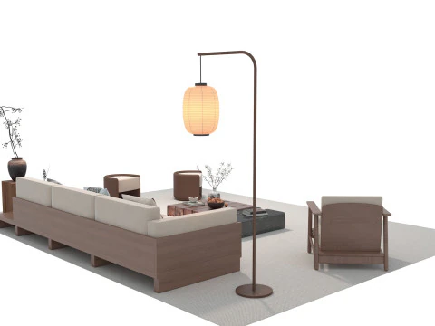 Fabric sofa set 26 3D Model