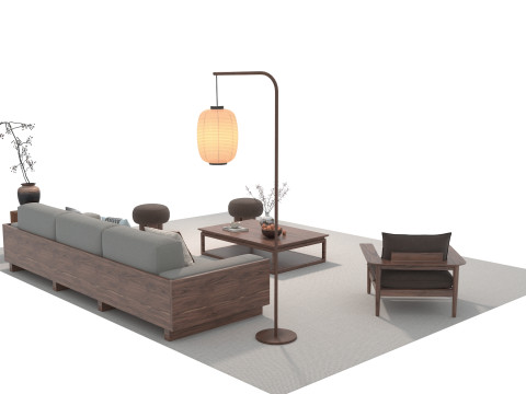 Stoffsofagarnitur 27 3D Modell