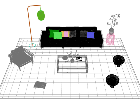 Stoffsofagarnitur 27 3D Modell