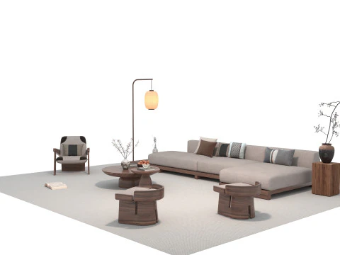 Fabric sofa set 28 3D Model