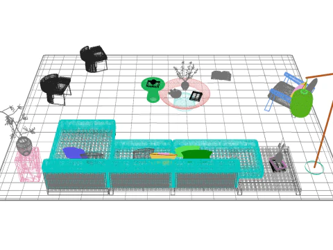 Fabric sofa set 28 3D Model