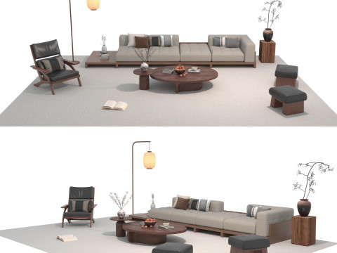 Ensemble canap&eacute; en tissu 29 Modèle 3D