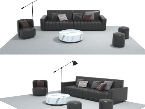 Диван шкіряний 21 3D Модель