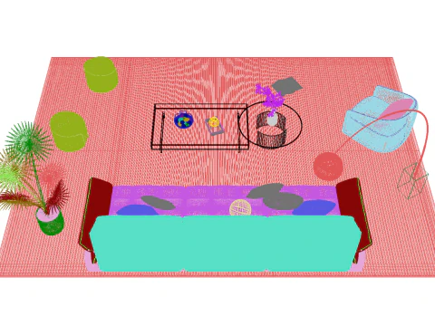 Leather sofa set 23 3D Model