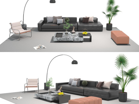 Leren bankstel 24 3D Model