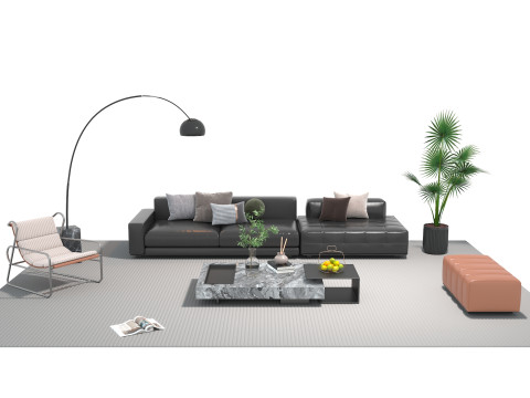 Leather sofa set 24 3D Model