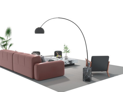 Leather sofa set 26 3D Model