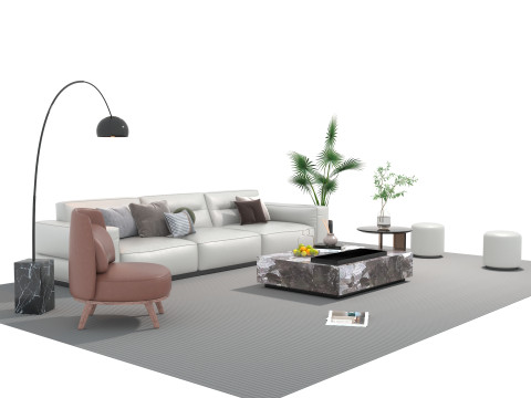 Leather sofa set 27 3D Model
