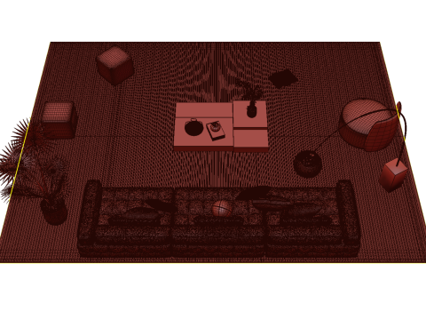 Leather sofa set 29 3D Model