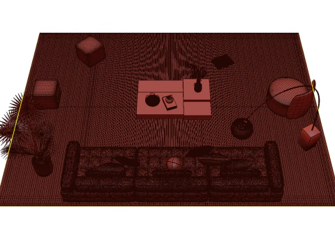Leather sofa set 29 3D Model